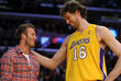 Pau Gasol y David Beckham, en el Staples Center