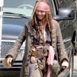 Johnny Depp en el rodaje. Johnny Depp en el rodaje.